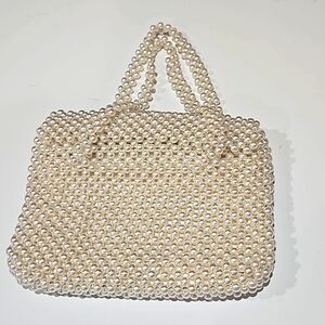 WALBORG Pearl Beaded Small Purse Vintage Rare Bridal Purse